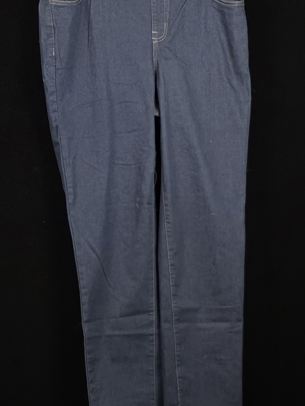 #174 Woman Within 14W Tall Dark Wash Pull-On Straight Leg Jeans